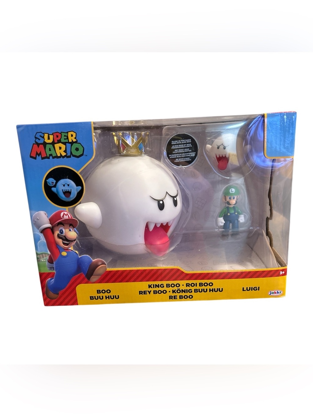 Nintendo King Boo Playset with Crowned White King Boo & Luigi Figures